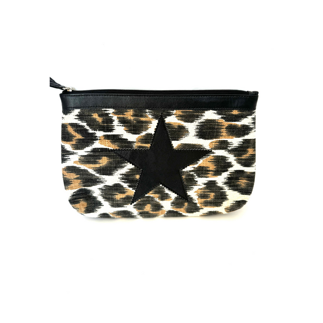 Animal Print Black Star Clutch -SALE