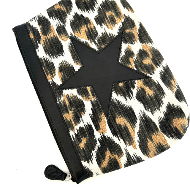 Animal Print Black Star Clutch -SALE