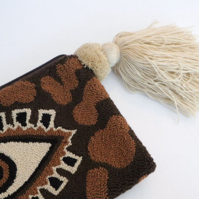 Wayuu Clutch Evil Eye Camo Brown