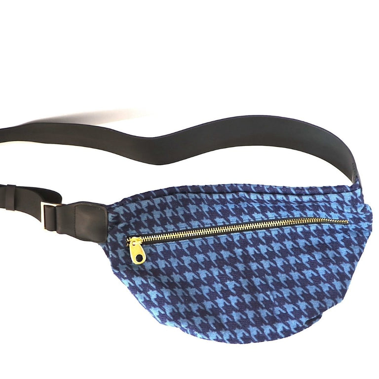 Houndstooth Denim Fanny Pack