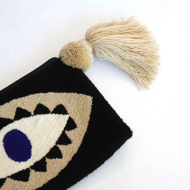 Wayuu Clutch Evil Eye Black