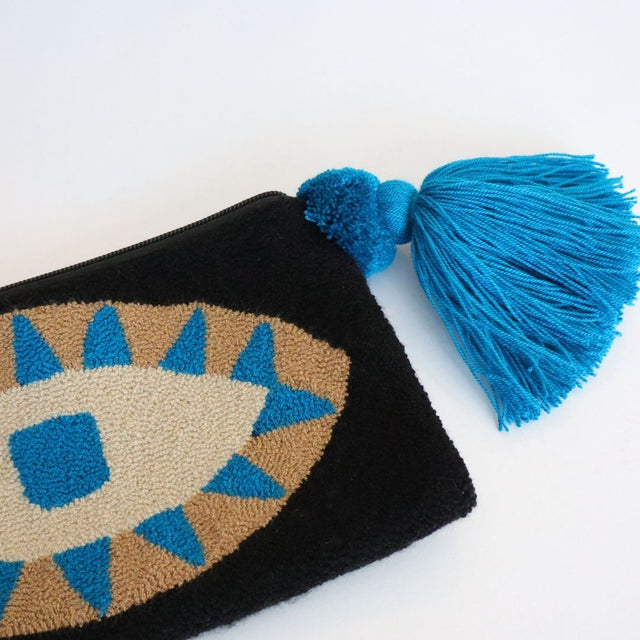 Wayuu Clutch Evil Eye Turquoise