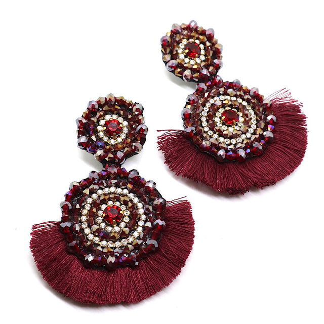 Drop Earrings Burgundy