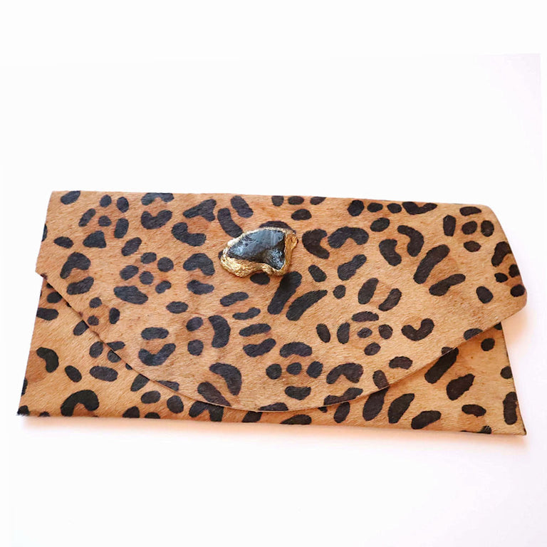 Leopard Calfskin Clutch