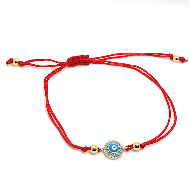 Adjustable Evil Eye Bracelet Red