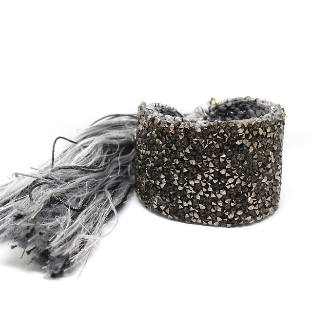 Gray "Rocks" Woven Bracelet Cuff