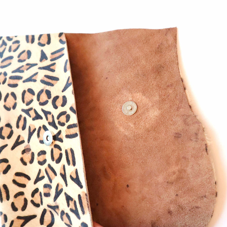 Cheetah Clutch Calfskin Turquoise