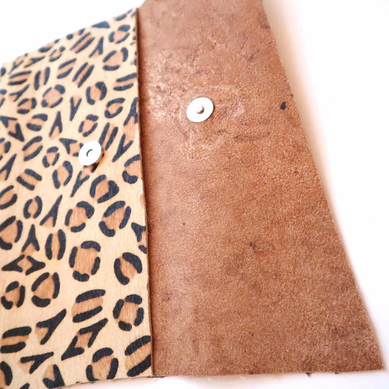 Cheetah Clutch Calfskin Black