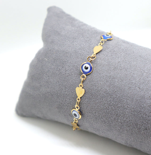 Evil Eye Heart Chain Bracelet