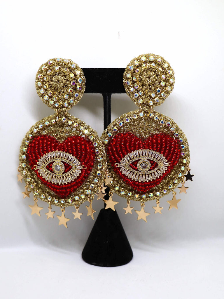 Heart Stars Boho Earrings