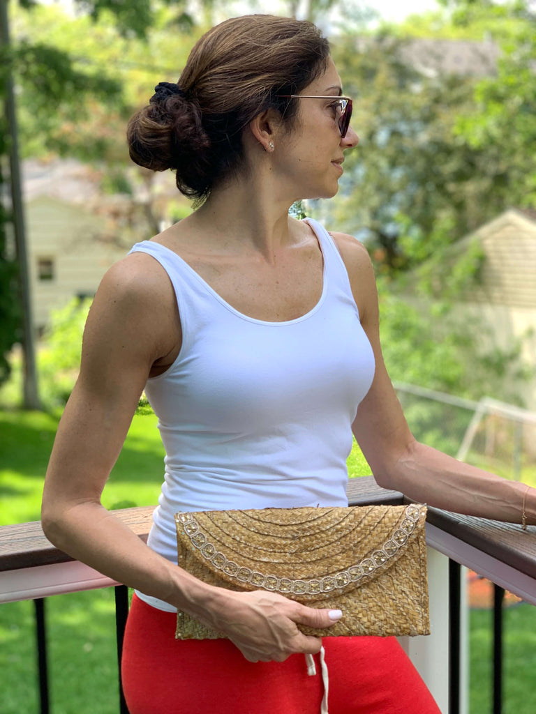 Palm Clutch Boho Gold