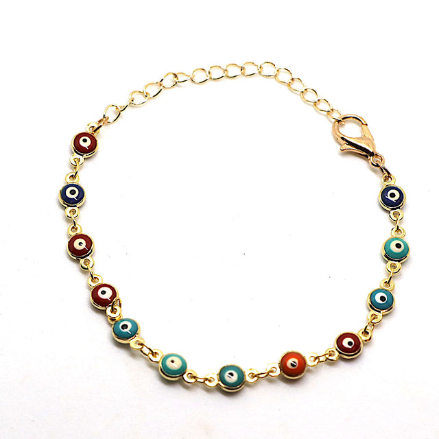 Gold Evil Eye Multicolored Bracelet