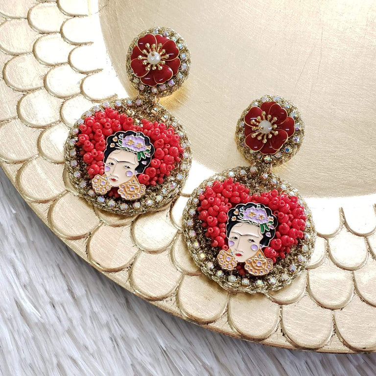 Frida Khalo Earrings Boho Style