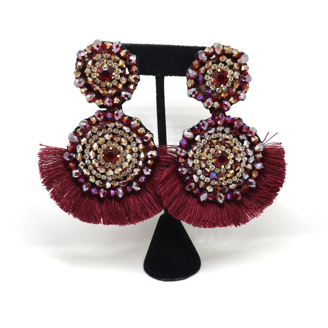 Drop Earrings Burgundy