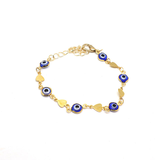 Evil Eye Heart Chain Bracelet