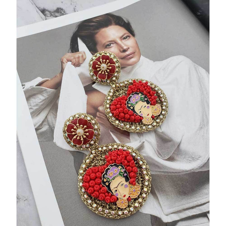 Frida Khalo Earrings Boho Style