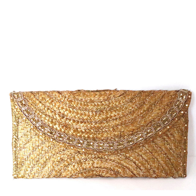 Palm Clutch Boho Gold