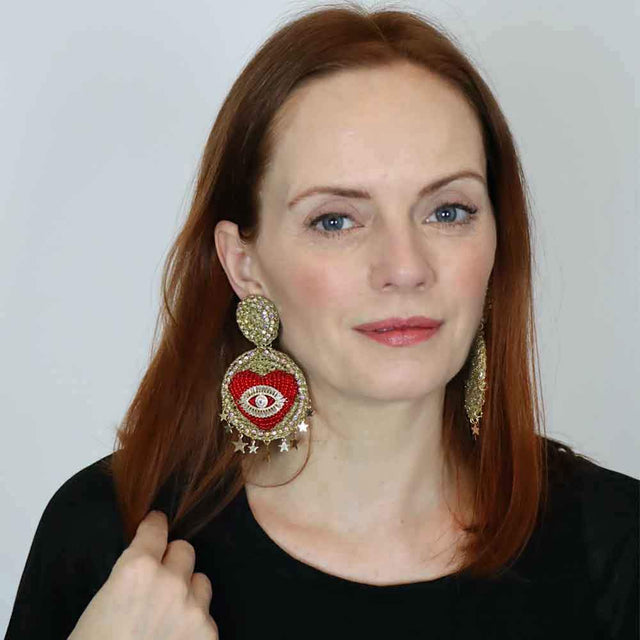 Heart Stars Boho Earrings