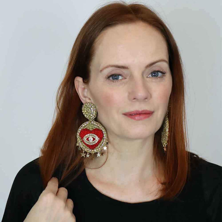 Heart Stars Boho Earrings