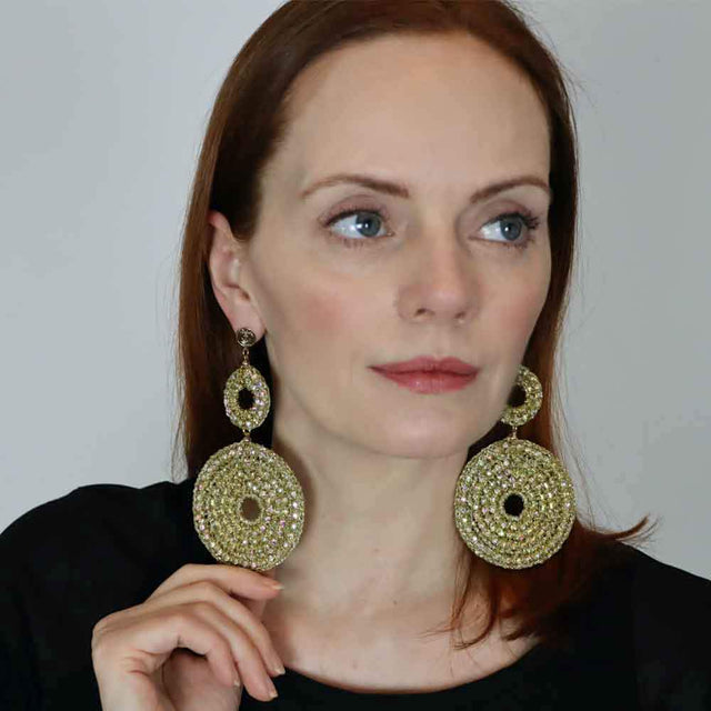 Round Long Crochet Earrings