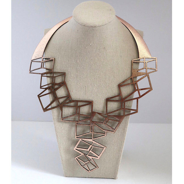 Leather Statement Adjustable Bronze Necklace