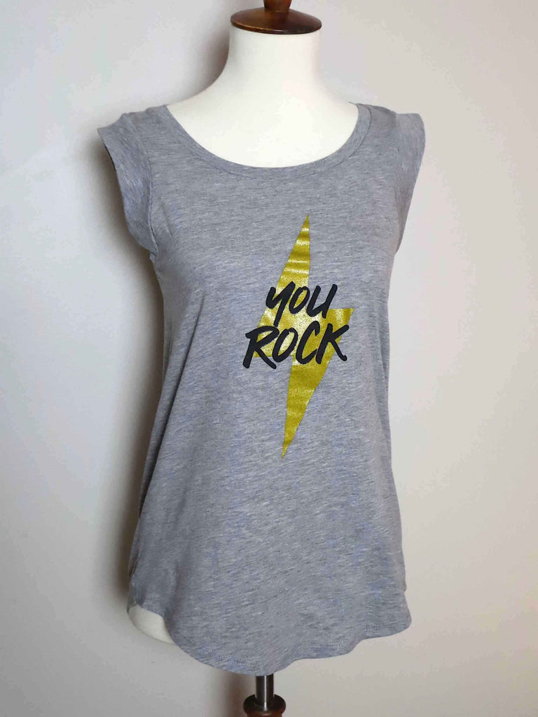 You Rock Muscle T Shirt Gray