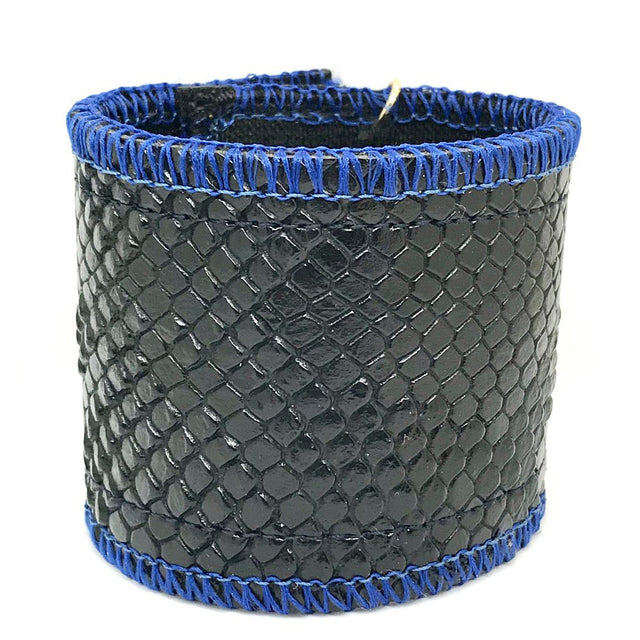 FAUX Leather Blue Bracelet-Cuff