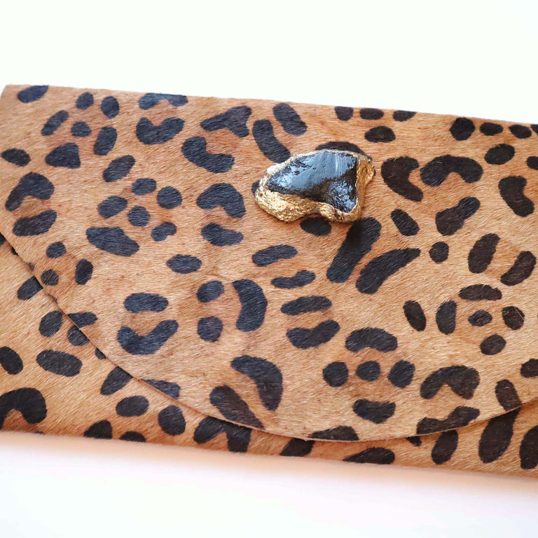 Leopard Calfskin Clutch