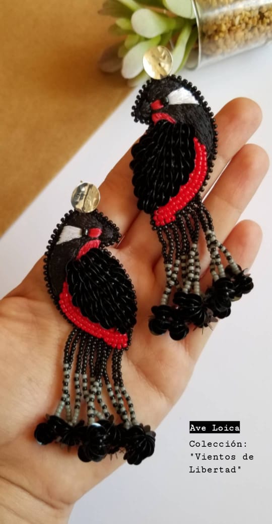 Black and Red Tropical Earrings-Sale