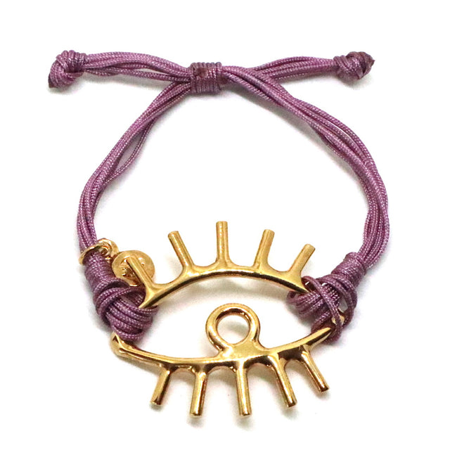 Gold Plated Evil Eye Adjustable Bracelet